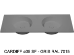 Plan vasque lavabo circulaire ⦰ 35 cm sur mesure Largeur 100 à 201 x P 40 à 51 cm Finition lisse 10 couleurs au choix, Anti bactérien Résine Akrytan® dans la masse Livraison Offerte.